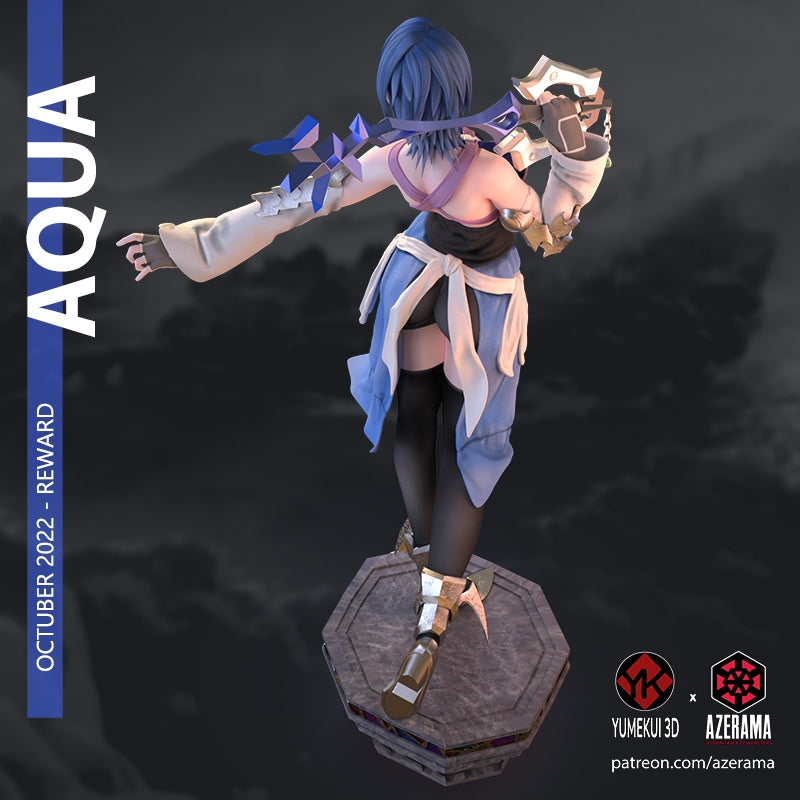 Aqua Final Fantasy | Azerama Fan Art | Garage Kit | Unpainted