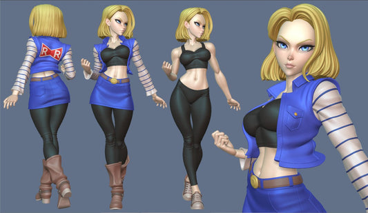 Android 18 | Diamuuu3d Fan Art| Garage Kit | Unpainted