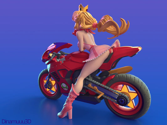 Peach Biker  | Diamuuu3d Fan Art| Garage Kit | Unpainted