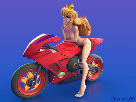 Peach Biker NSFW | Diamuuu3d Fan Art| Garage Kit | Unpainted