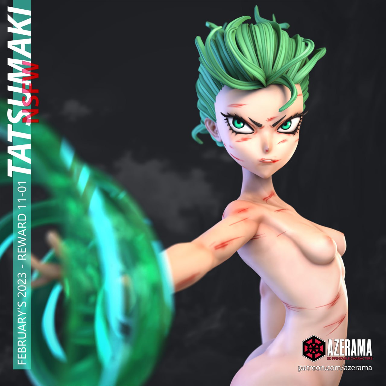 One Punch Tatsumaki NSFW 18+ | Azerama Fan Art | Garage Kit | Unpainted