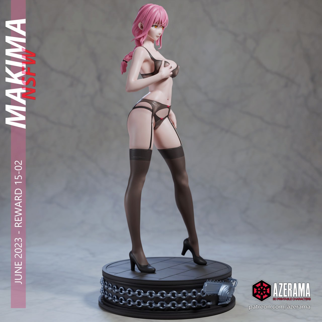 Makima Chainsaw 18+ NSFW| Azerama Fan Art | Garage Kit | Unpainted