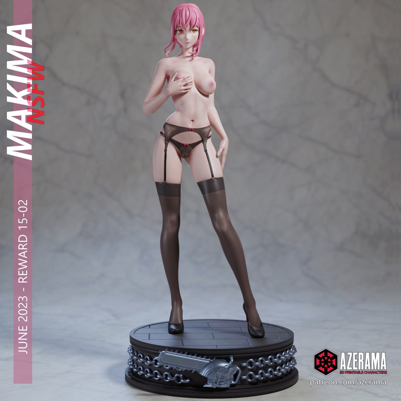 Makima Chainsaw 18+ NSFW| Azerama Fan Art | Garage Kit | Unpainted