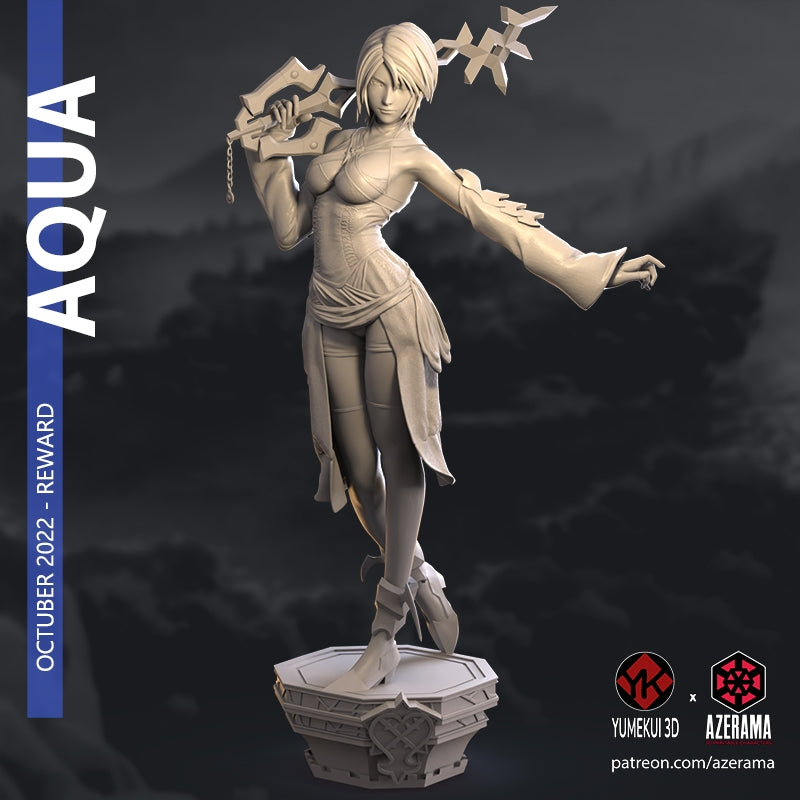 Aqua Final Fantasy | Azerama Fan Art | Garage Kit | Unpainted