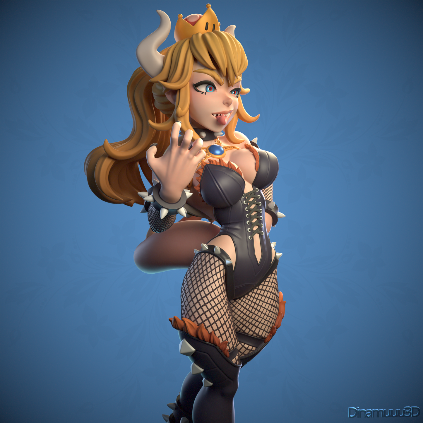 Bowsette | Diamuuu3d Fan Art| Garage Kit | Unpainted