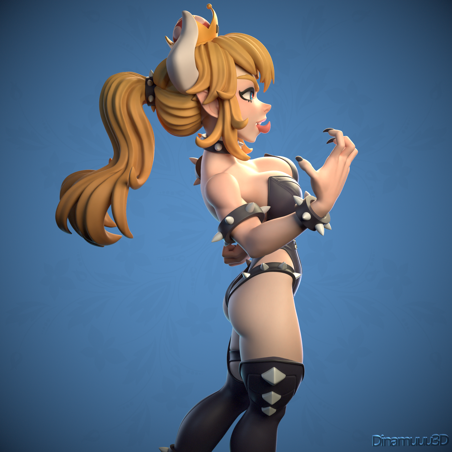 Bowsette | Diamuuu3d Fan Art| Garage Kit | Unpainted