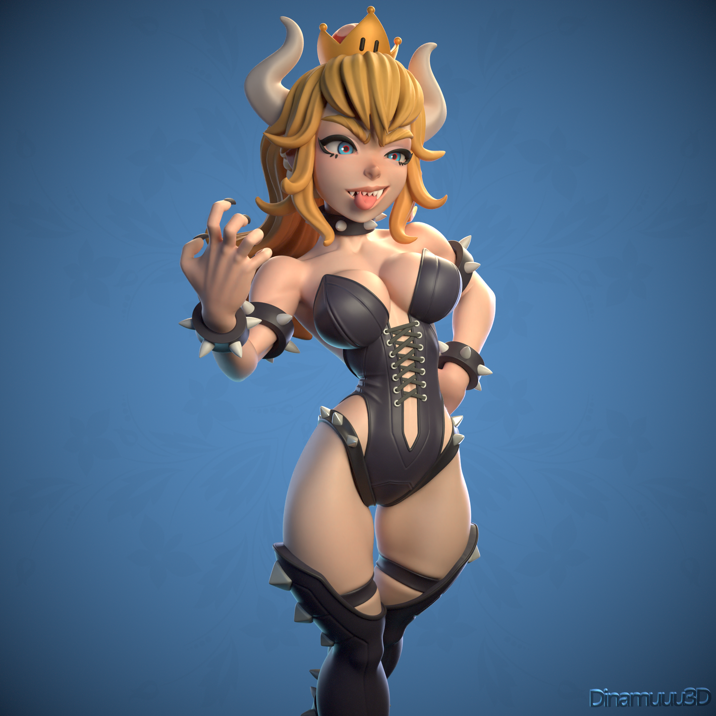 Bowsette | Diamuuu3d Fan Art| Garage Kit | Unpainted