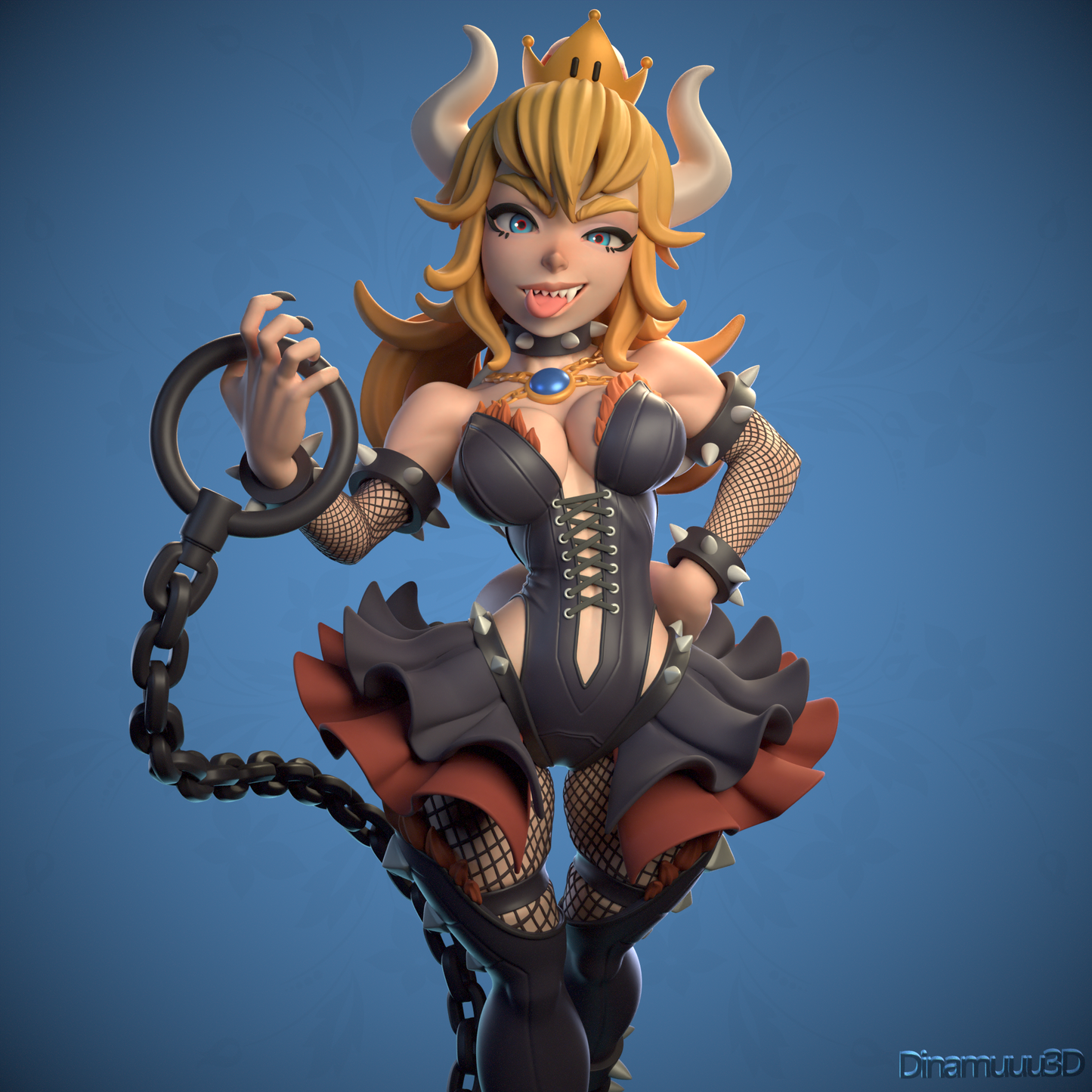 Bowsette | Diamuuu3d Fan Art| Garage Kit | Unpainted