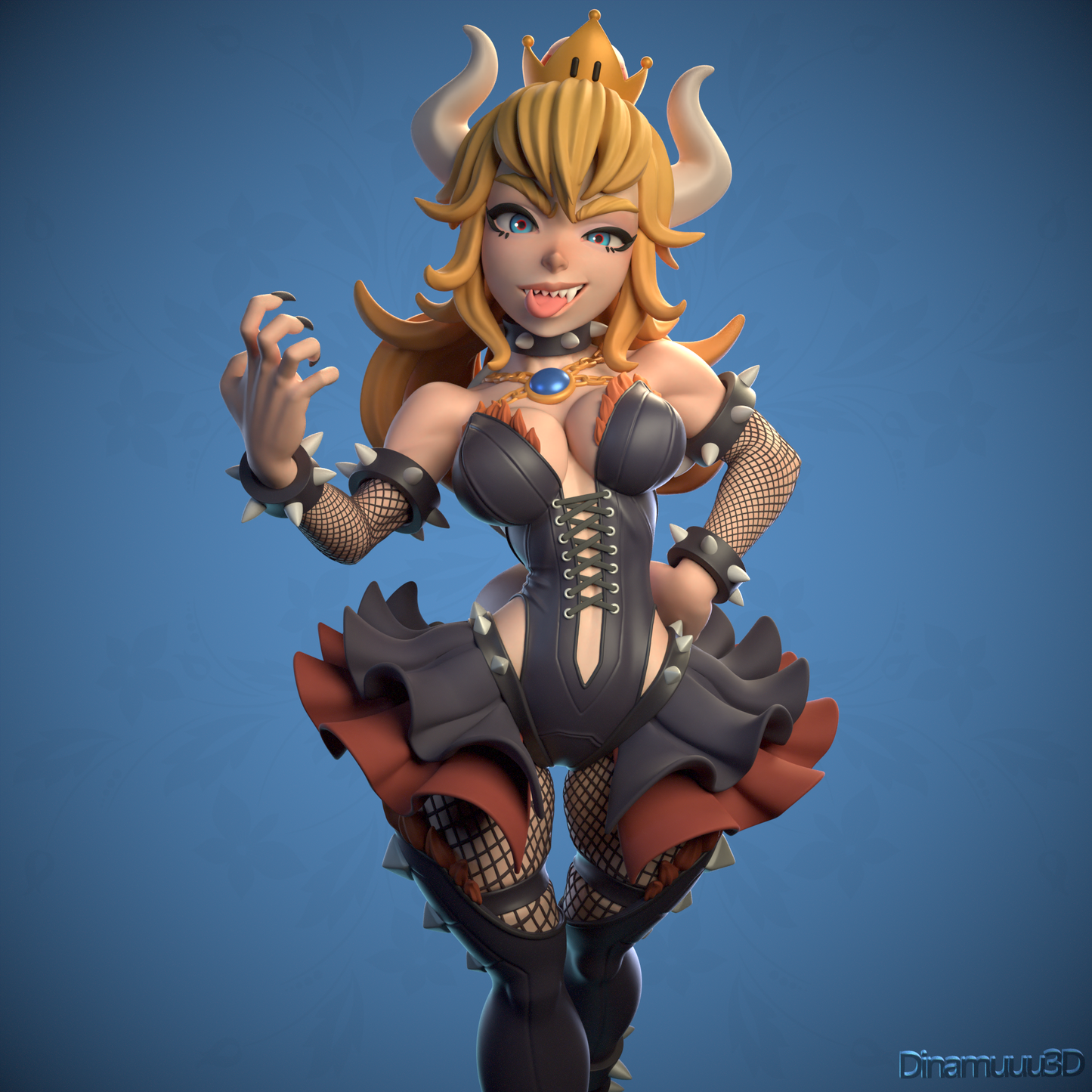 Bowsette | Diamuuu3d Fan Art| Garage Kit | Unpainted