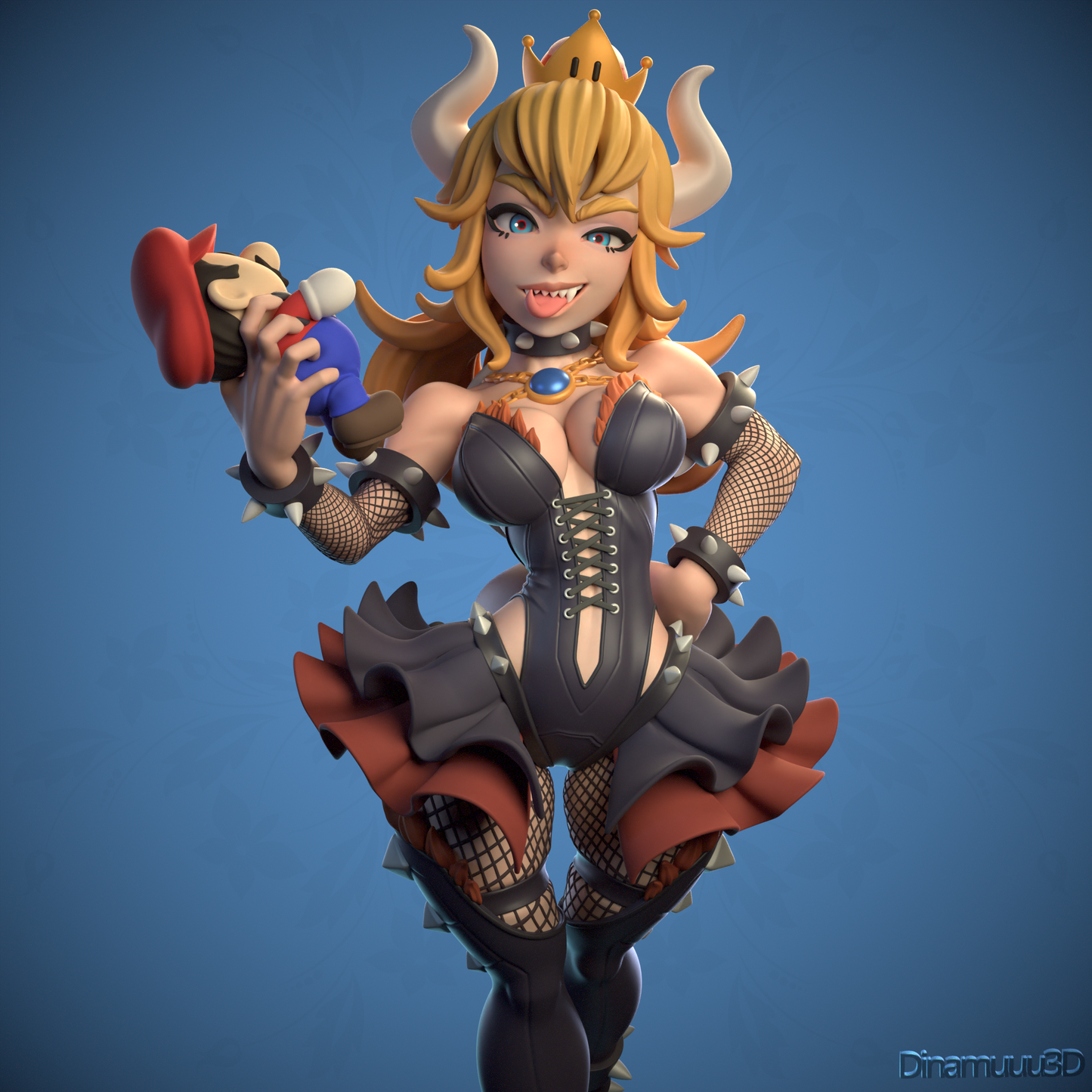 Bowsette | Diamuuu3d Fan Art| Garage Kit | Unpainted