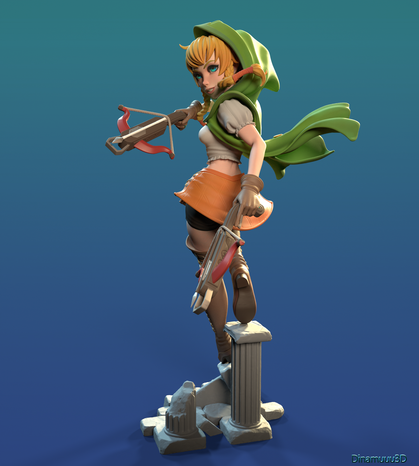 Linkle Zelda | Diamuuu3d Fan Art| Garage Kit | Unpainted