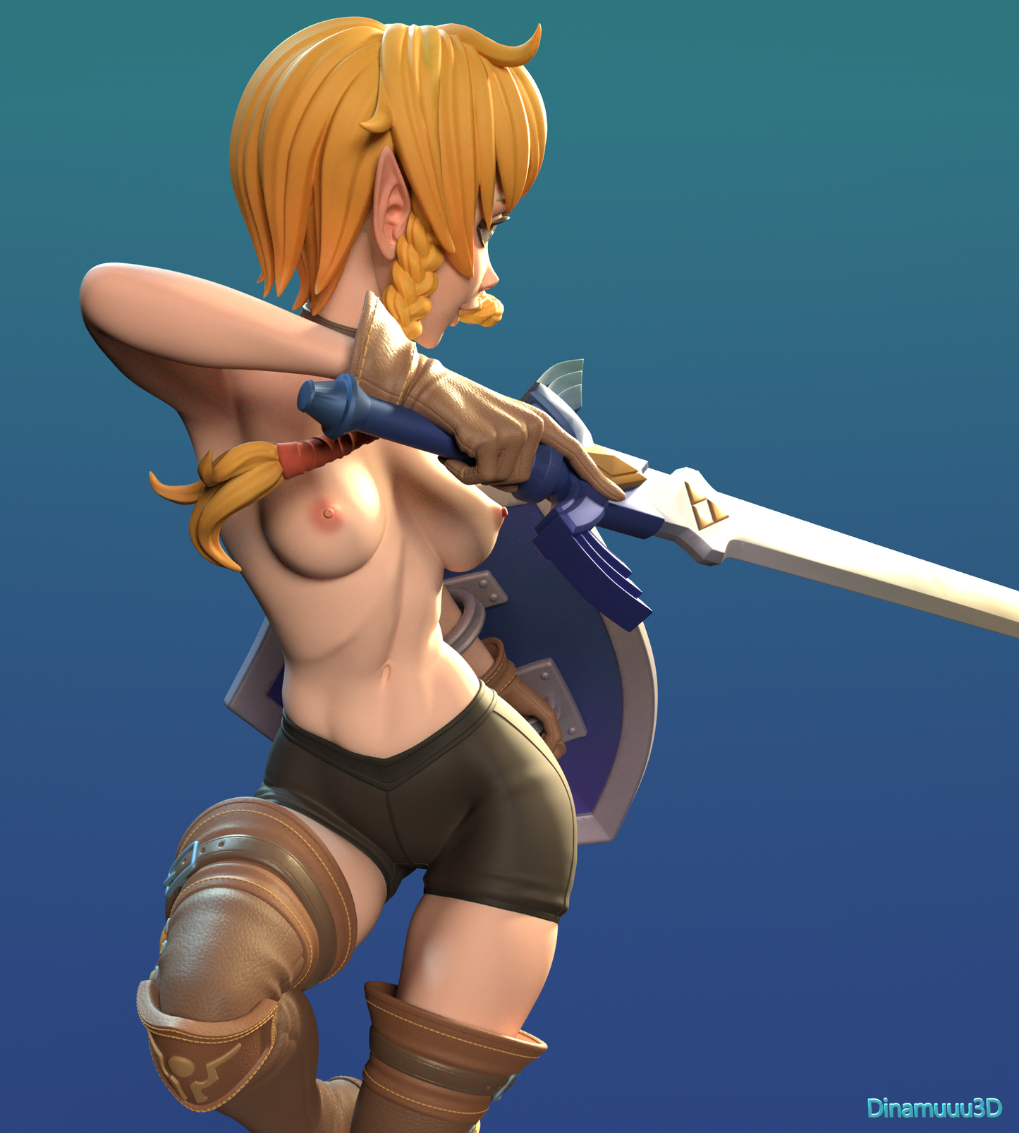 Linkle Zelda NSFW | Diamuuu3d Fan Art| Garage Kit | Unpainted