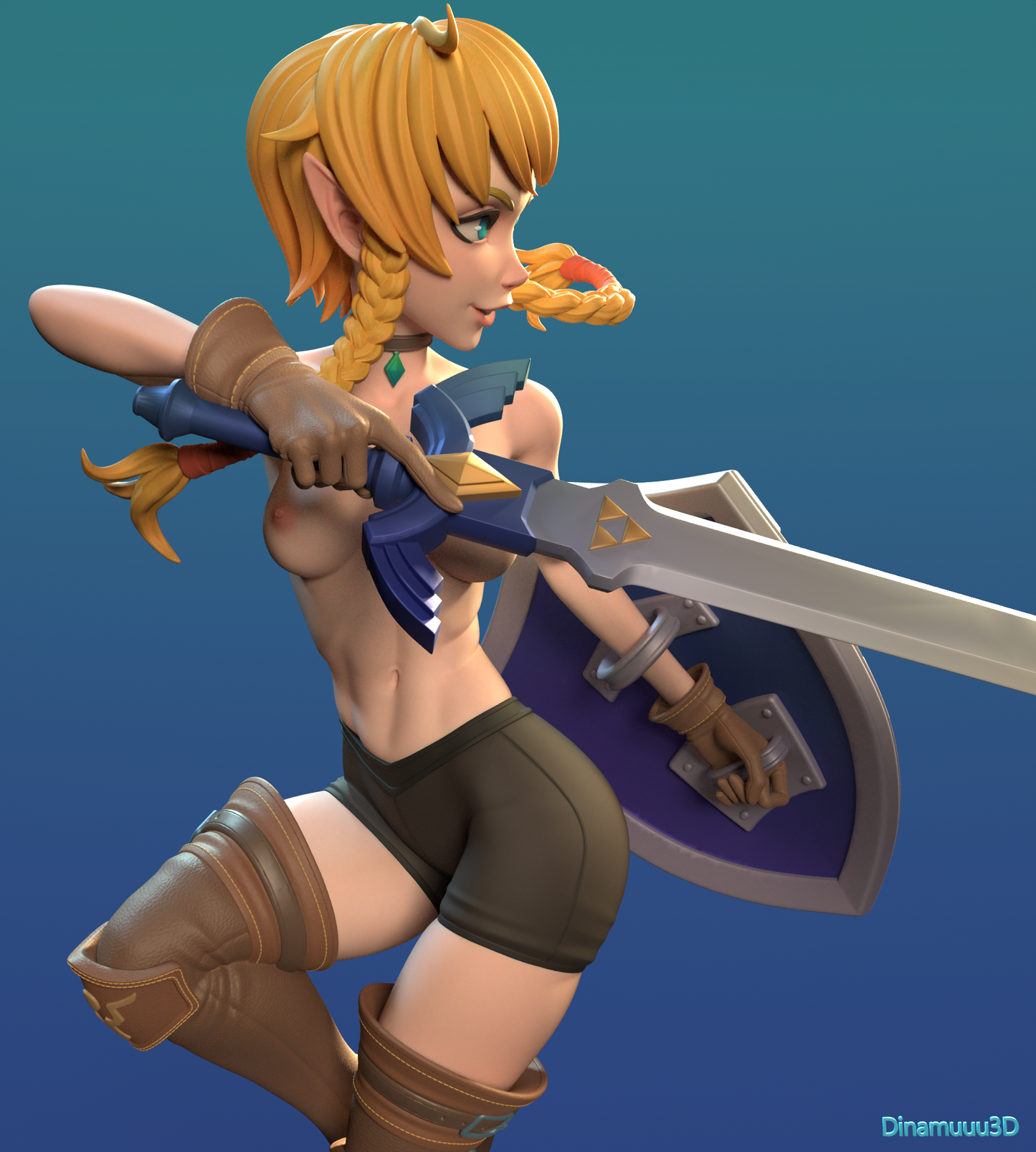 Linkle Zelda NSFW | Diamuuu3d Fan Art| Garage Kit | Unpainted