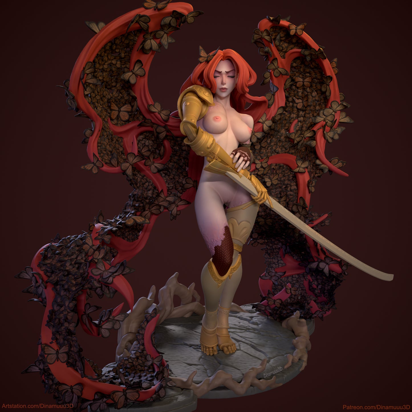 Malenia  Scarlet Rot Elden Ring NSFW | Diamuuu3d Fan Art| Garage Kit | Unpainted