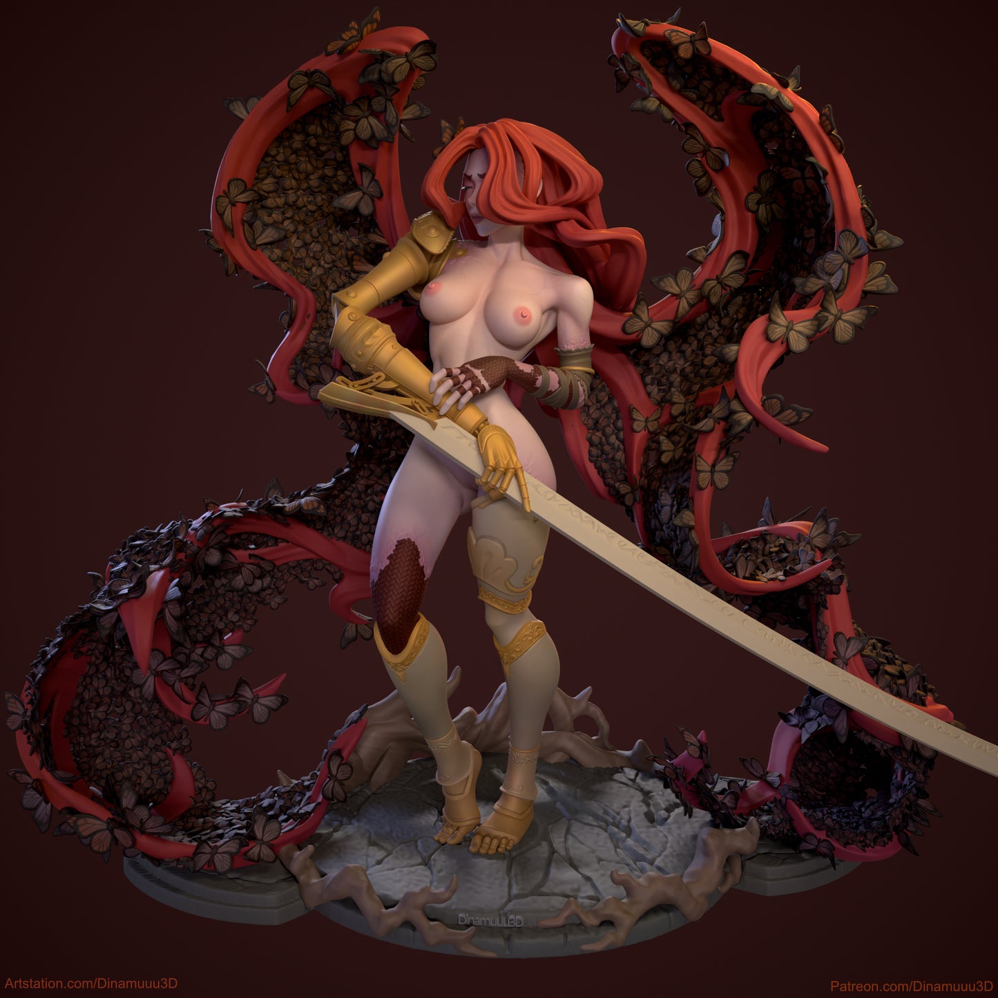 Malenia  Scarlet Rot Elden Ring NSFW | Diamuuu3d Fan Art| Garage Kit | Unpainted