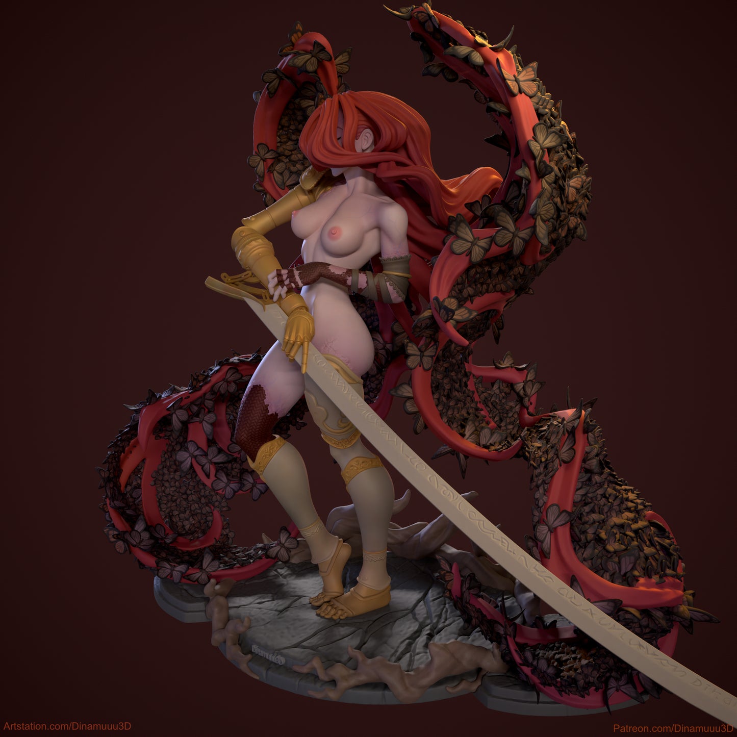 Malenia  Scarlet Rot Elden Ring NSFW | Diamuuu3d Fan Art| Garage Kit | Unpainted