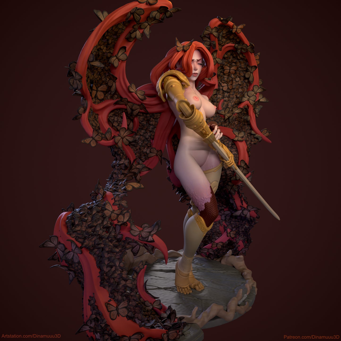 Malenia  Scarlet Rot Elden Ring NSFW | Diamuuu3d Fan Art| Garage Kit | Unpainted