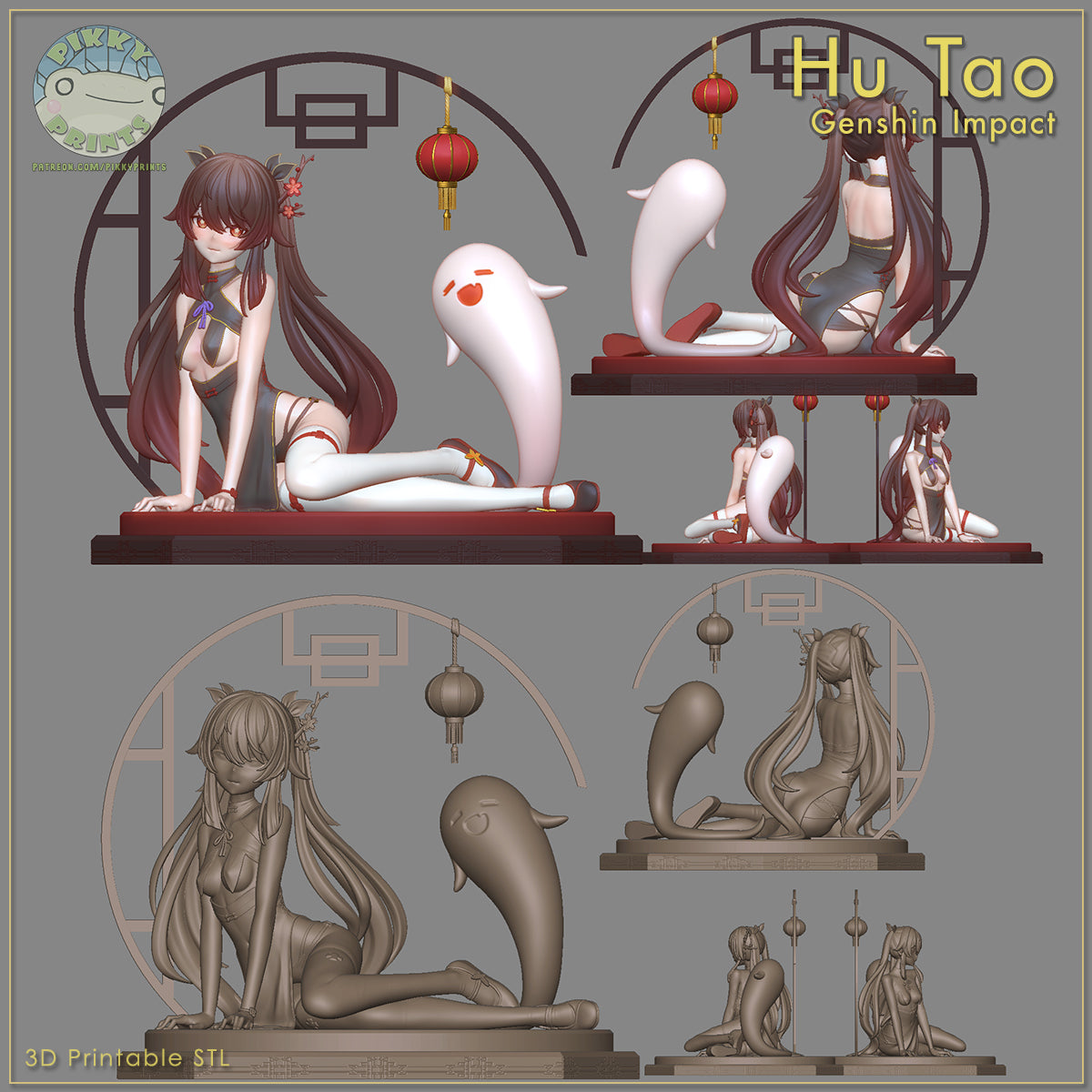 Hu Tao Genshin | Pikky Prints Fan Art| Garage Kit | Unpainted