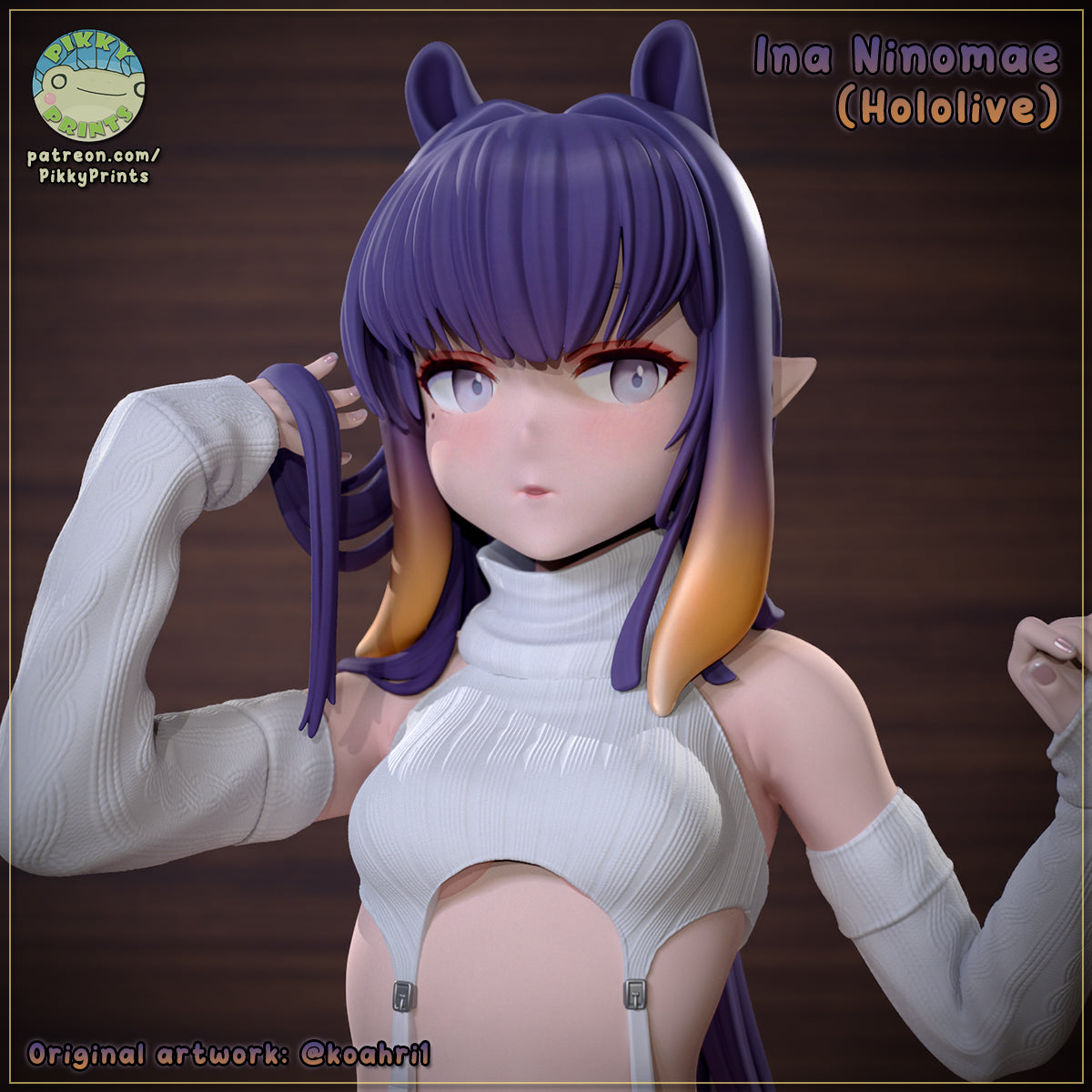 Ina Ninomae  Holo | Pikky Prints Fan Art| Garage Kit | Unpainted