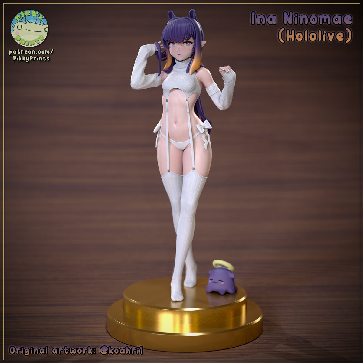 Ina Ninomae  Holo | Pikky Prints Fan Art| Garage Kit | Unpainted