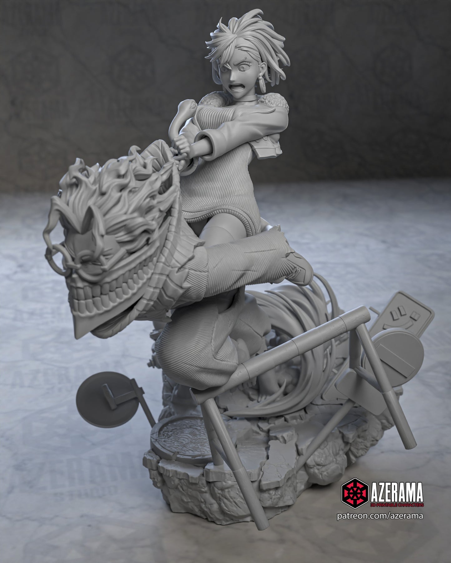 Momo + Okarun | Fan Art | Garage Model | Unpainted