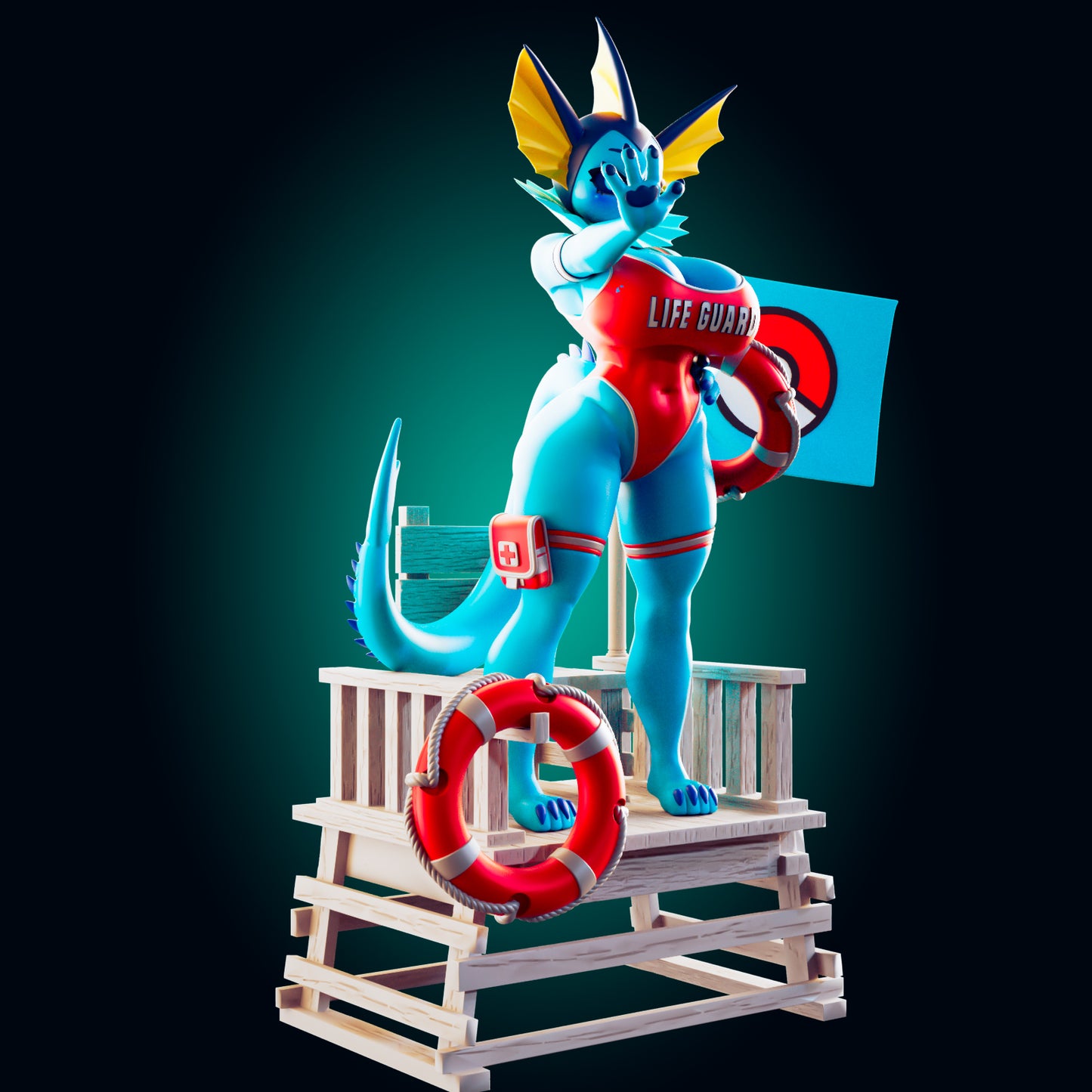 Vaporeon NSFW | Officer Rhu Fan Art| Garage Kit | Unpainted