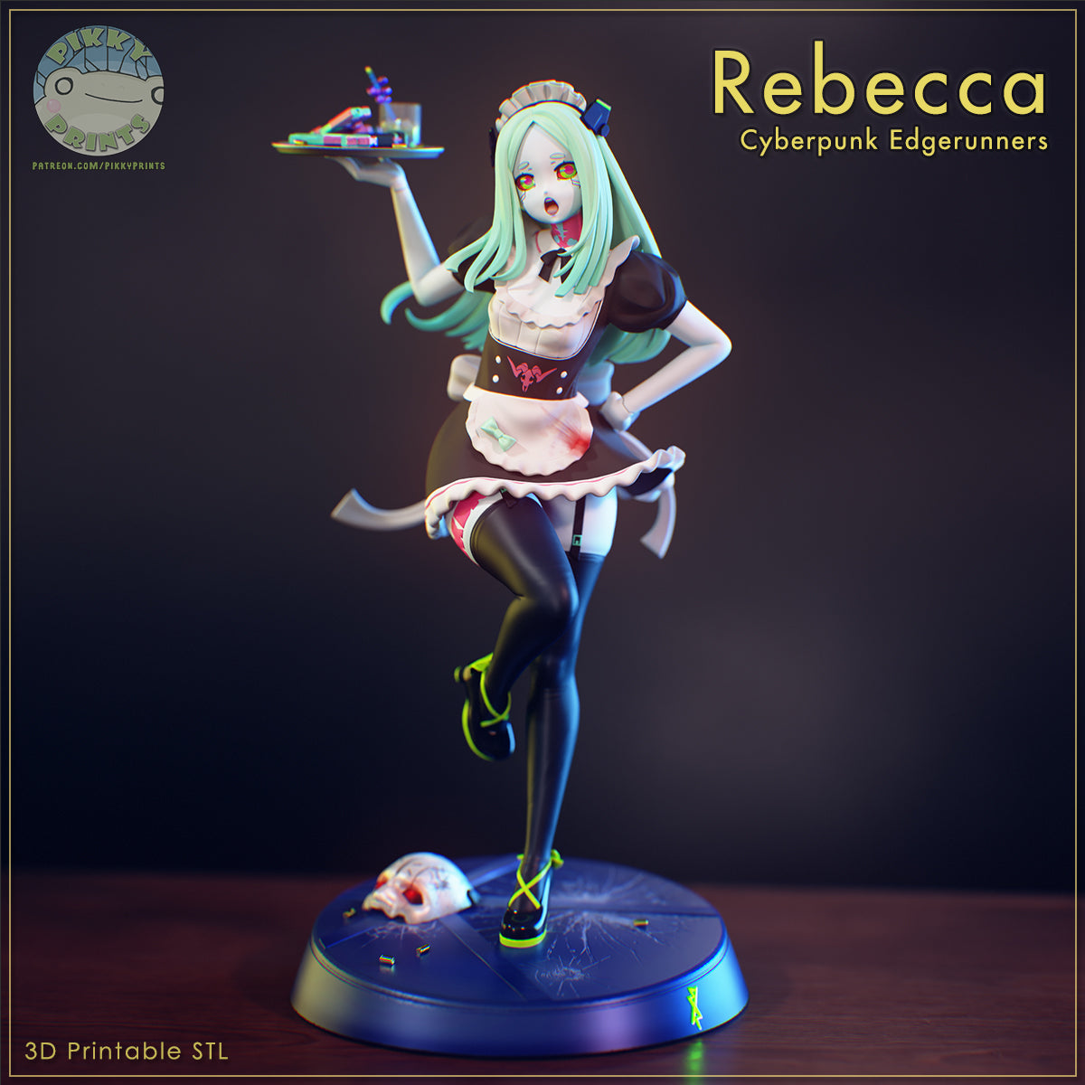 Maid Rebecca EdgeRunner| Pikky Prints Fan Art| Garage Kit | Unpainted