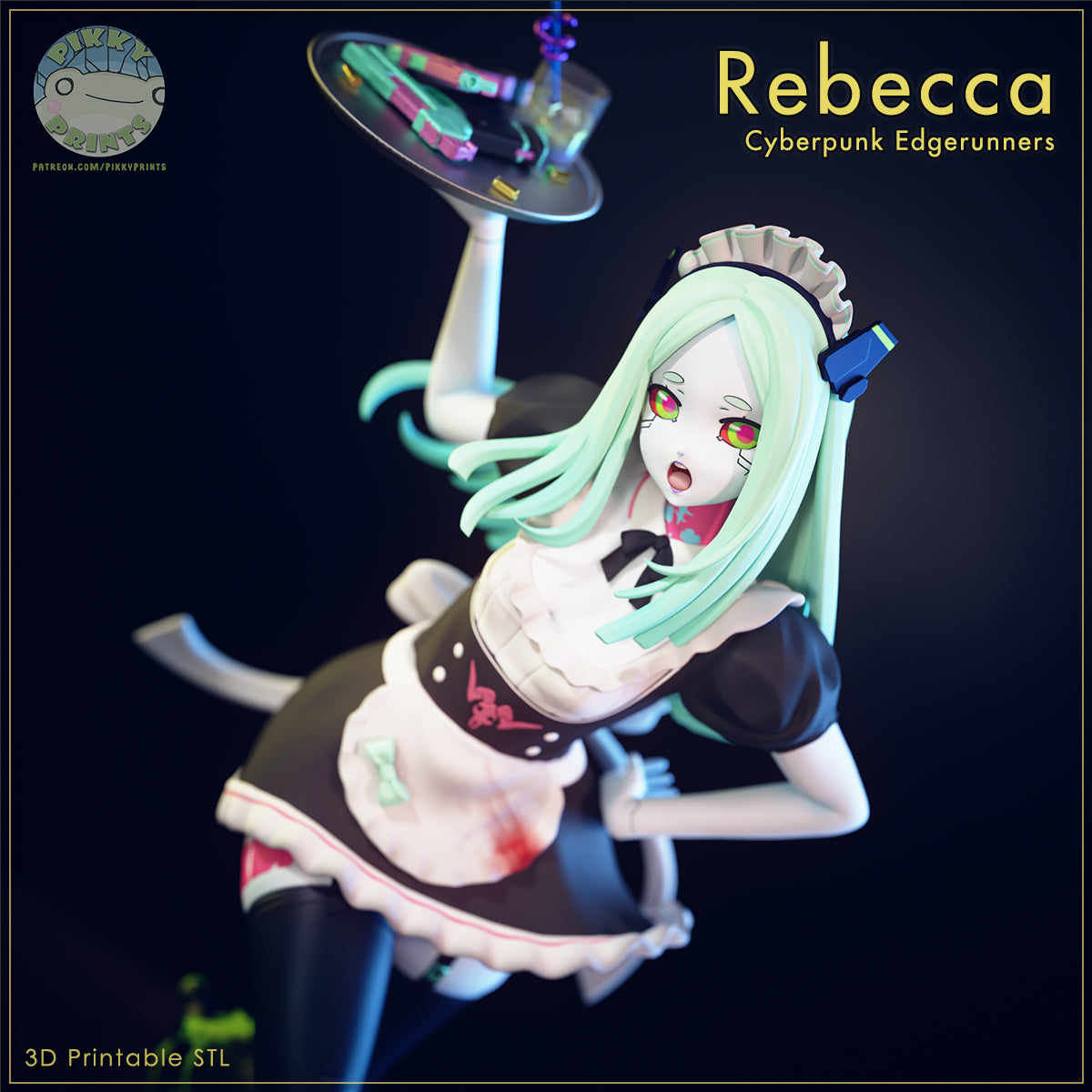 Maid Rebecca EdgeRunner| Pikky Prints Fan Art| Garage Kit | Unpainted