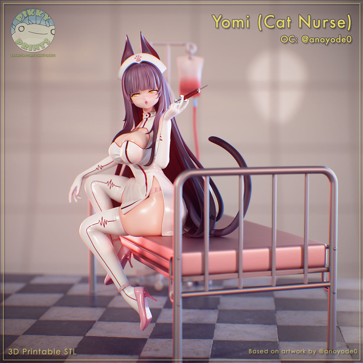 Cat Nurse Yomi | Pikky Prints Fan Art| Garage Kit | Unpainted