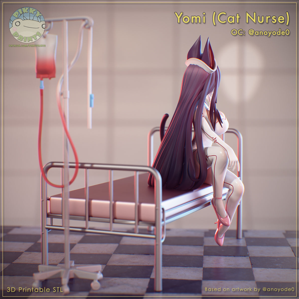 Cat Nurse Yomi | Pikky Prints Fan Art| Garage Kit | Unpainted