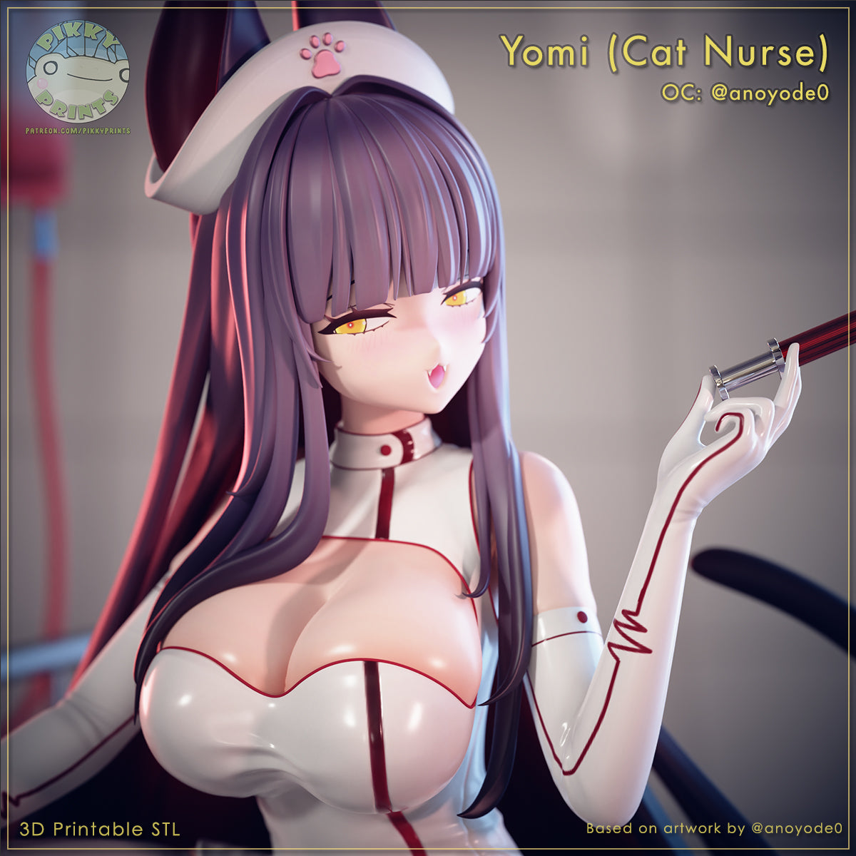 Cat Nurse Yomi | Pikky Prints Fan Art| Garage Kit | Unpainted