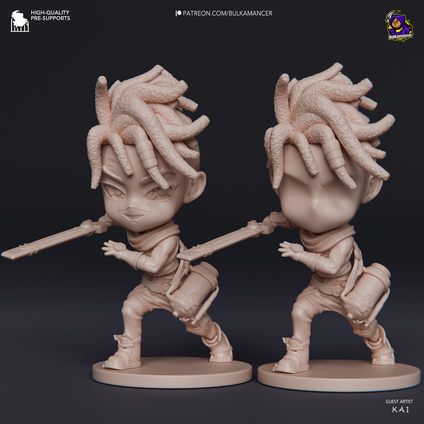 Chibi Ekko Arcane Inspired| Bulkmancer Fan Art| Garage Kit | Unpainted