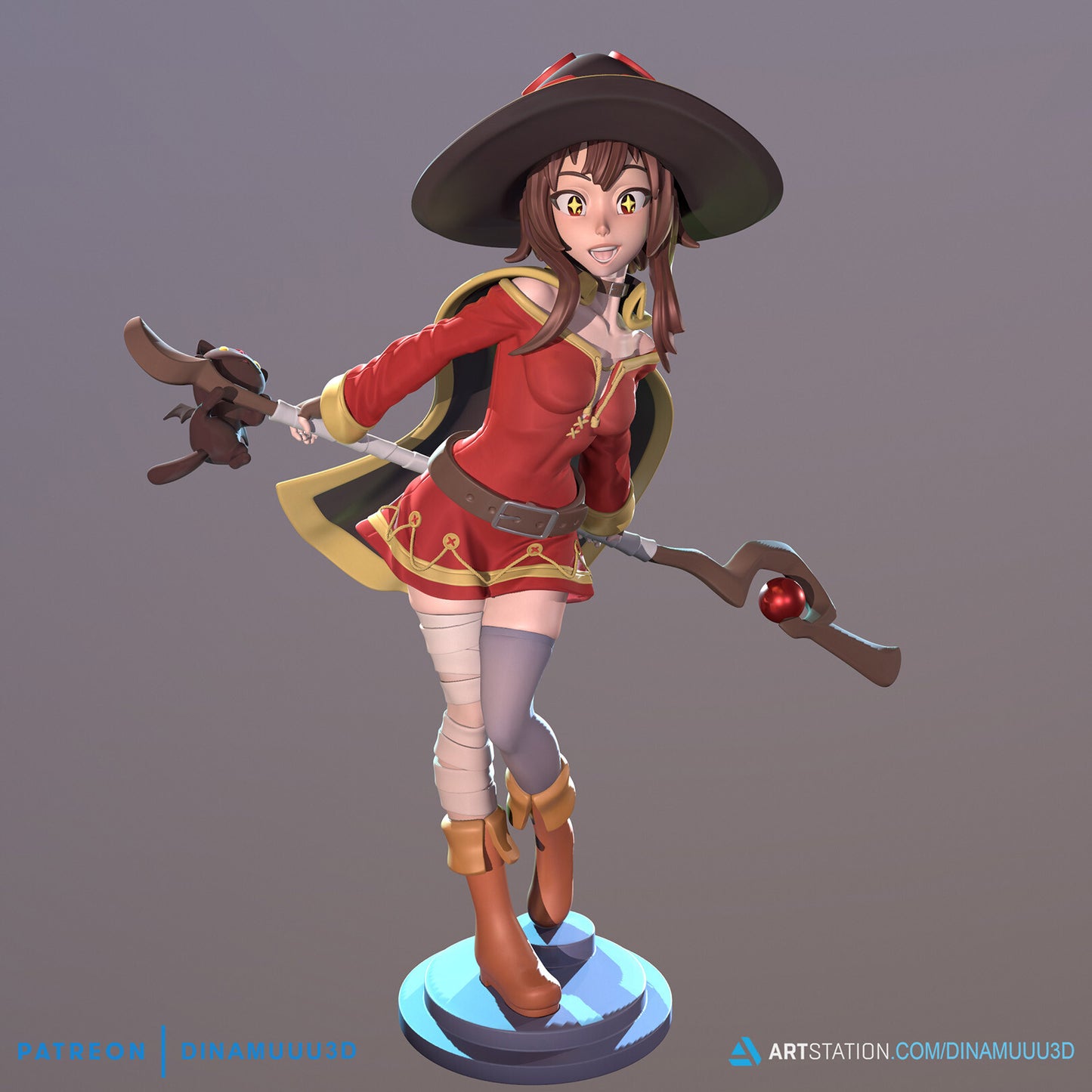 Megumin | Diamuuu3d Fan Art| Garage Kit | Unpainted