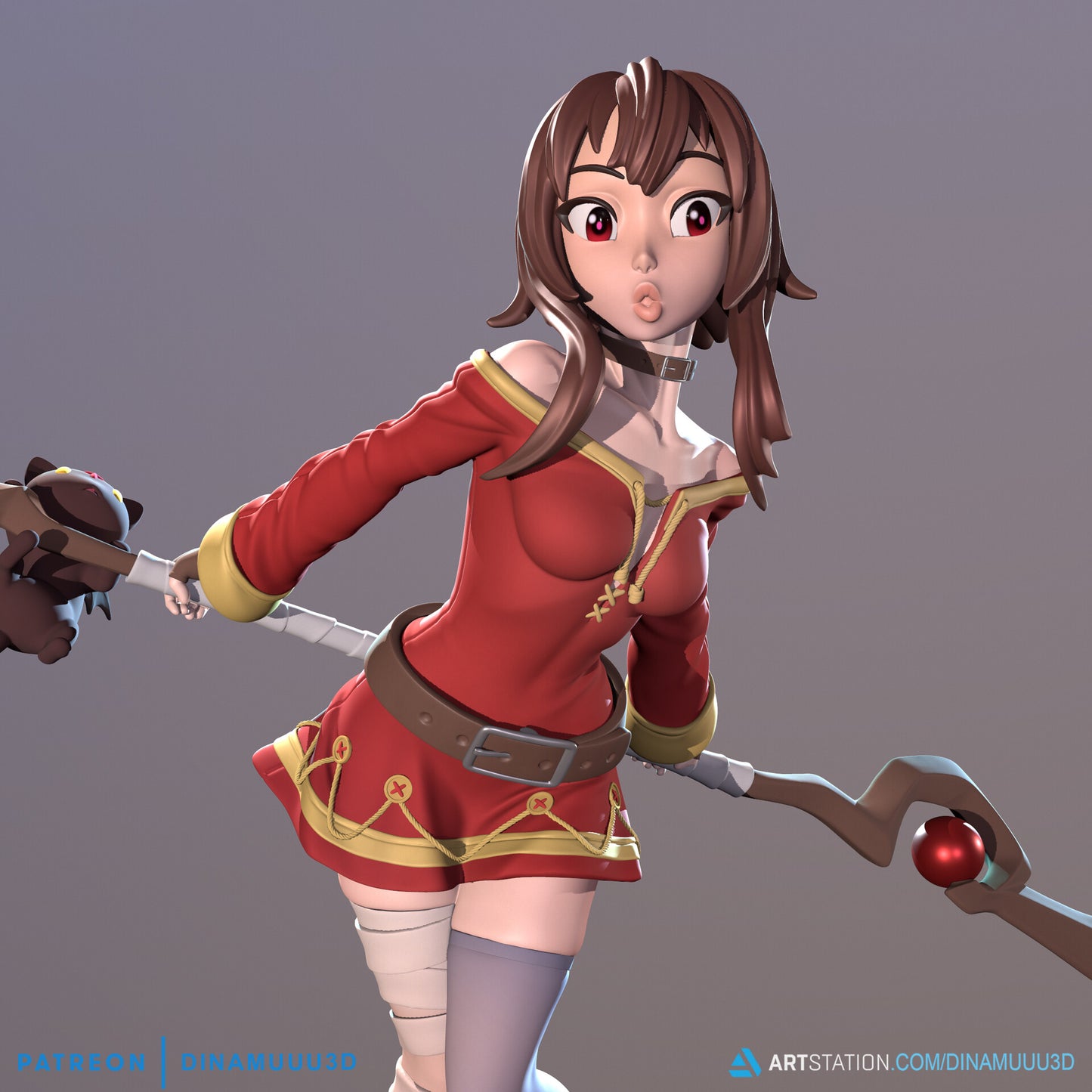 Megumin | Diamuuu3d Fan Art| Garage Kit | Unpainted