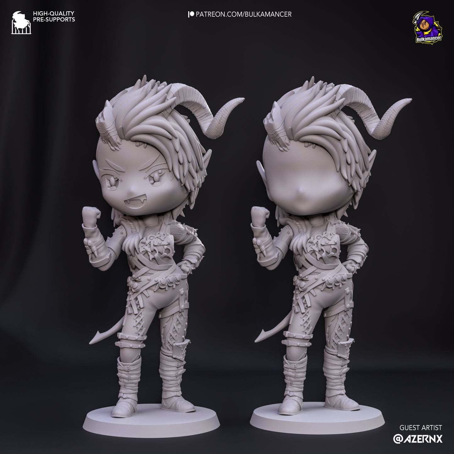 Chibi Karlach BG3| Bulkmancer Fan Art| Garage Kit | Unpainted