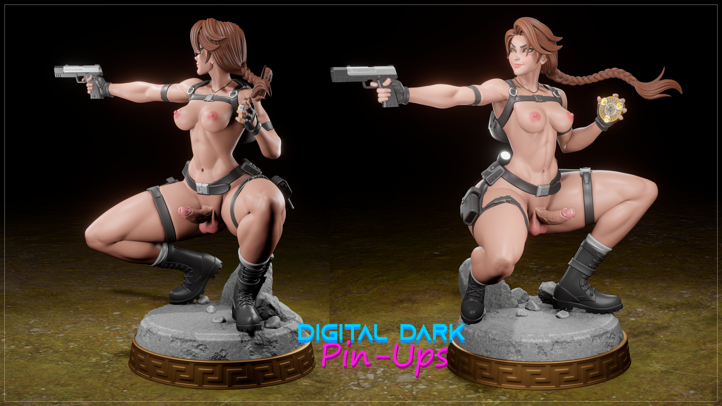 Futa Lara | Digital Dark Pin Ups Fan Art | Garage Kit | Unpainted