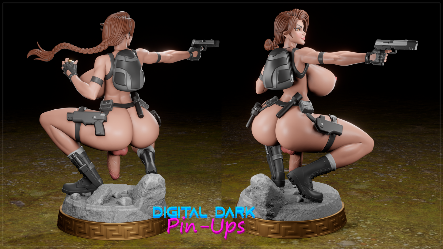 Futa Lara | Digital Dark Pin Ups Fan Art | Garage Kit | Unpainted