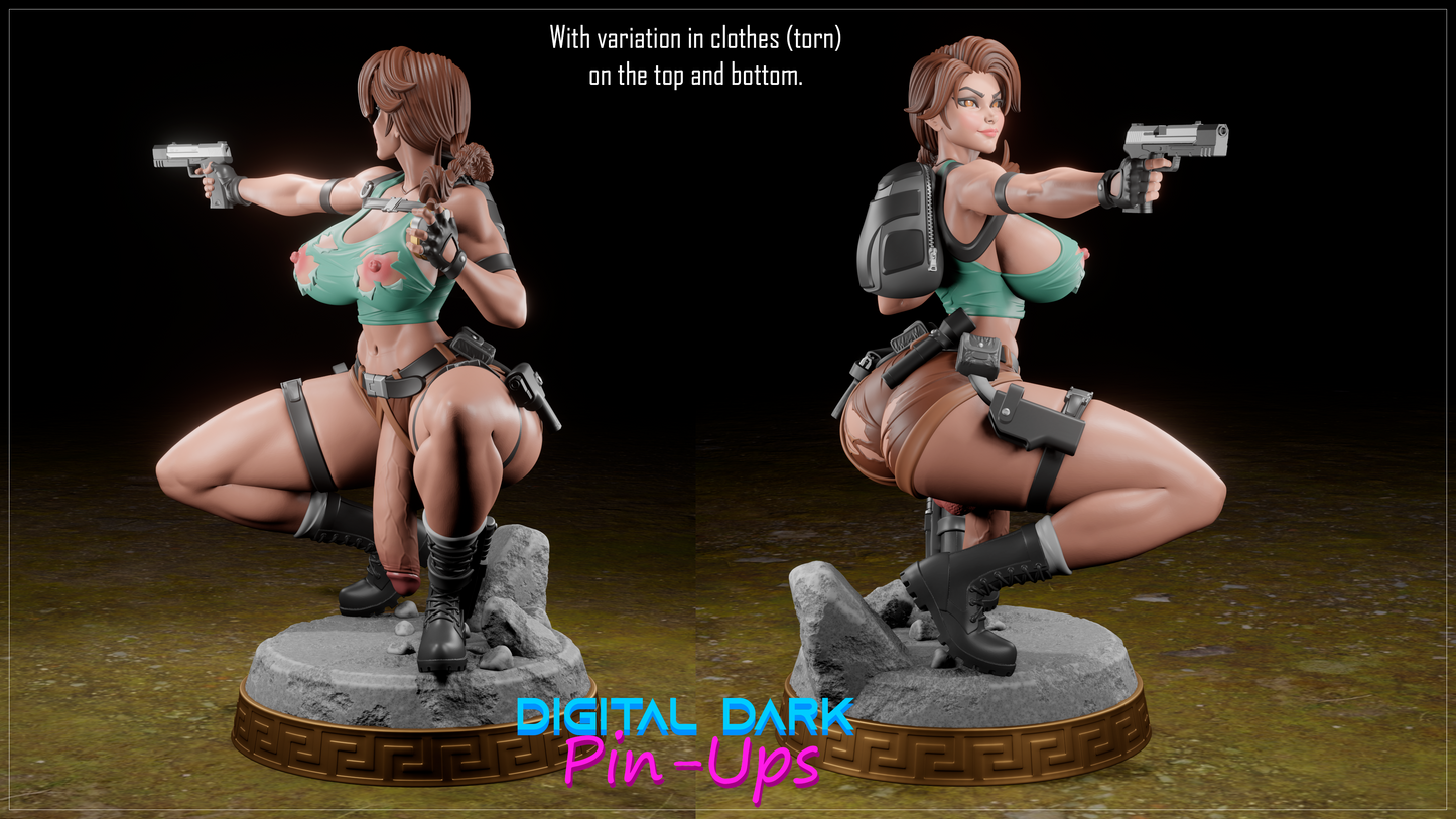 Futa Lara | Digital Dark Pin Ups Fan Art | Garage Kit | Unpainted