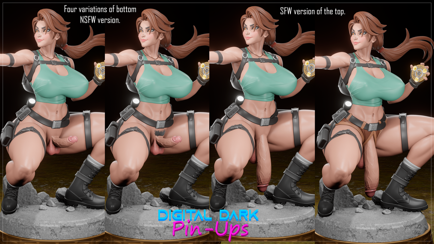 Futa Lara | Digital Dark Pin Ups Fan Art | Garage Kit | Unpainted