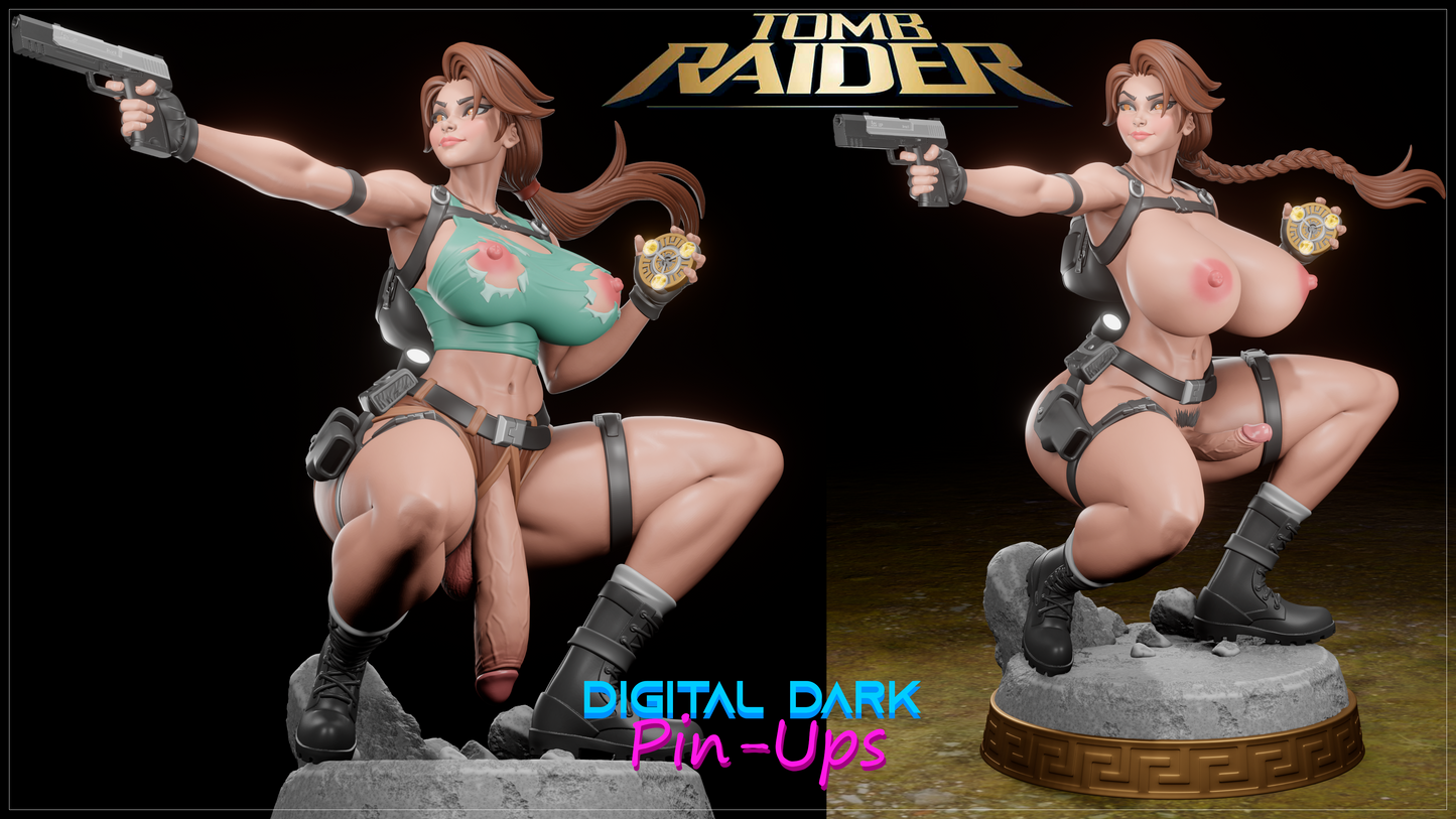 Futa Lara | Digital Dark Pin Ups Fan Art | Garage Kit | Unpainted