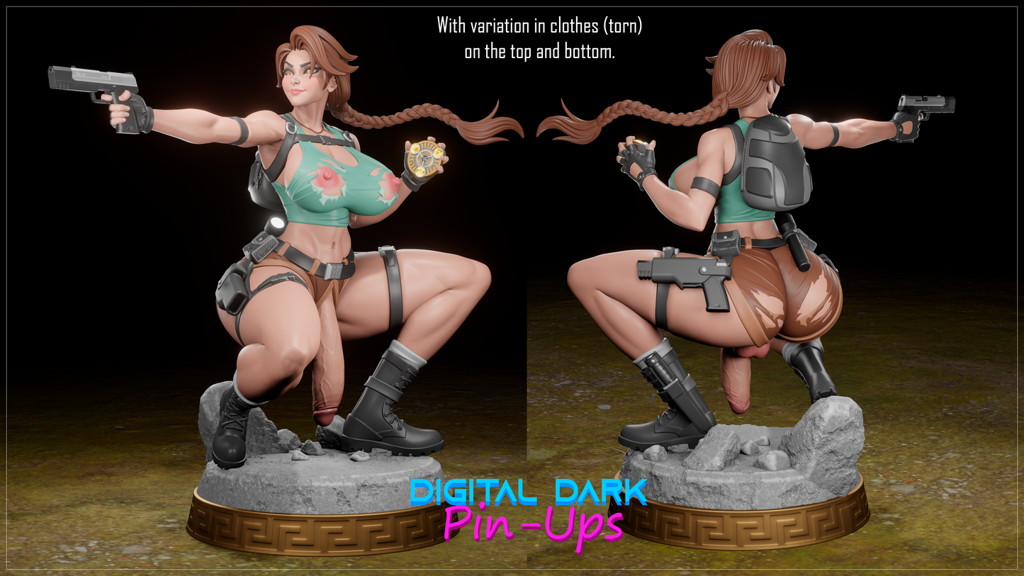 Futa Lara | Digital Dark Pin Ups Fan Art | Garage Kit | Unpainted